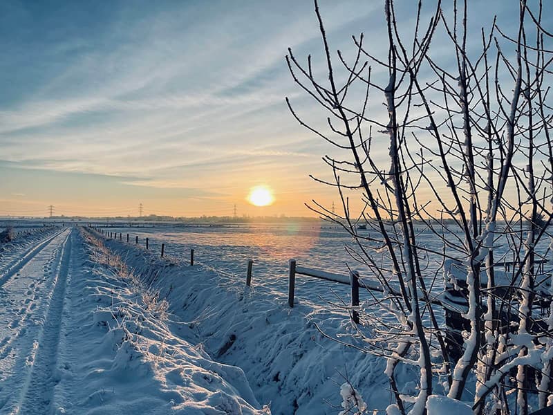 Das Dorf Stelle-Wittenwurth in winterlicher Stimmung